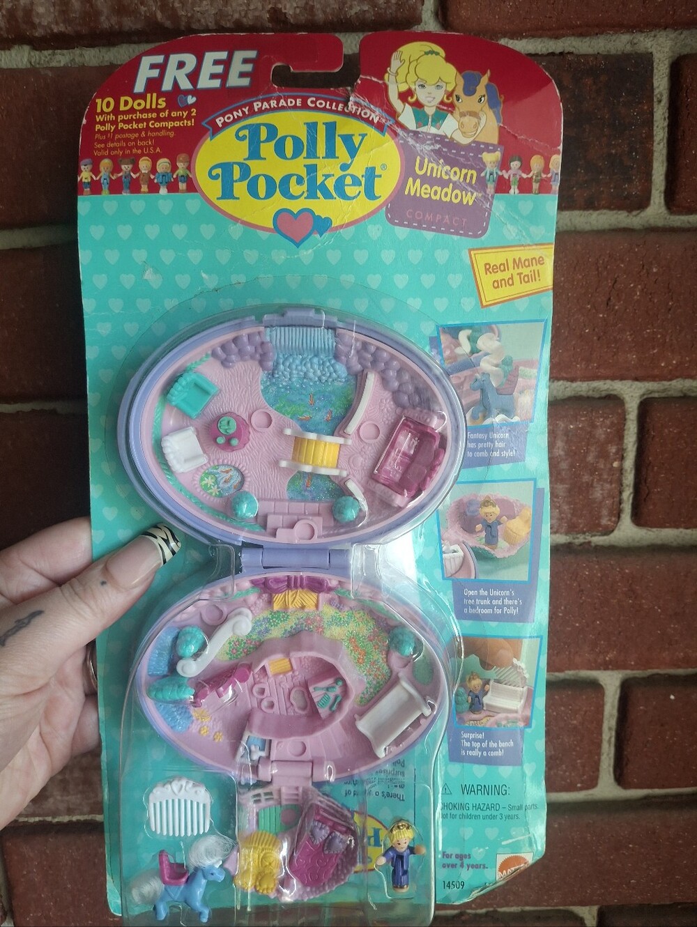 Vintage Polly Pocket Unicorn Meadow Compact